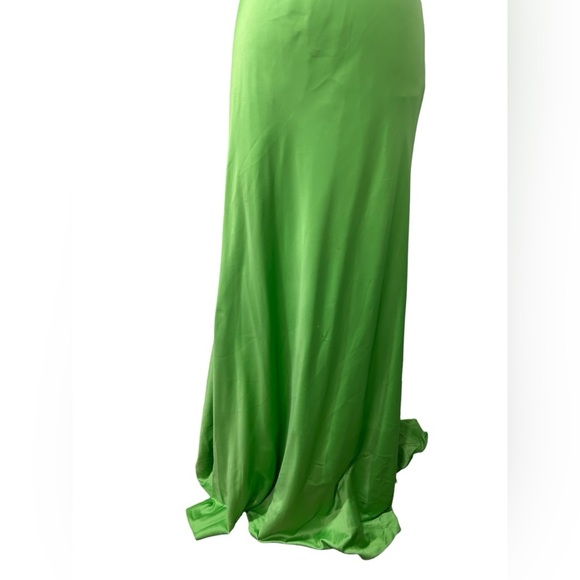 Lime green prom dress with beaded diamonds/ green formal dress/ by Coli Couture - Picture 11 of 16